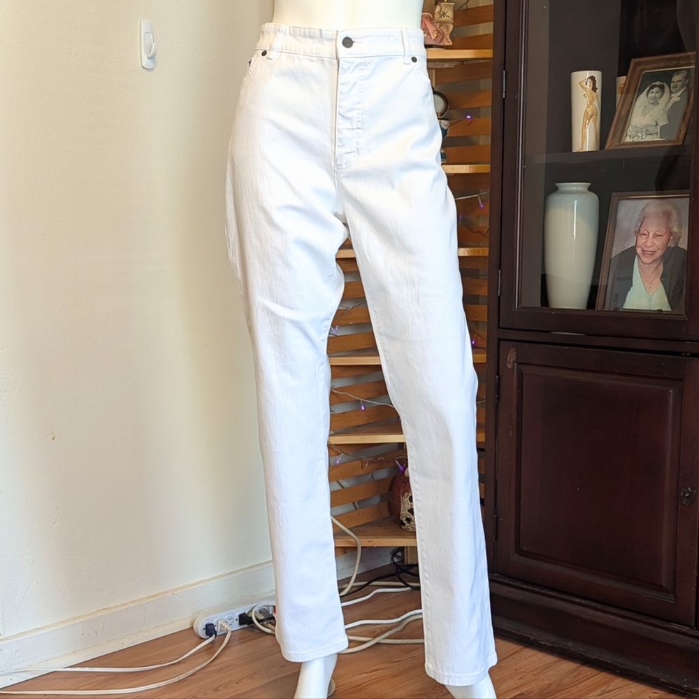 HP🐝NWOT Lauren Ralph Lauren Tall White Jeans - Picture 5 of 12
